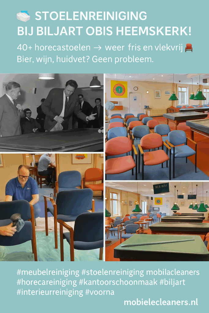 Mobiele Cleaners aan het werk – reiniging horecastoelen Heemskerk