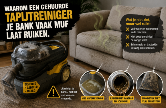 Gehuurde tapijtreiniger vaak vies
