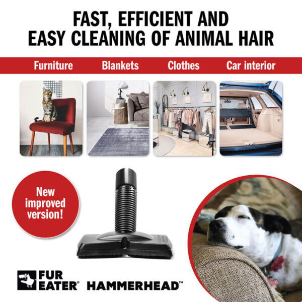 FUREATER HAMMERHEAD borstel tegen dierenharen – verbeterde versie, aanbevolen door Mobiele Cleaners