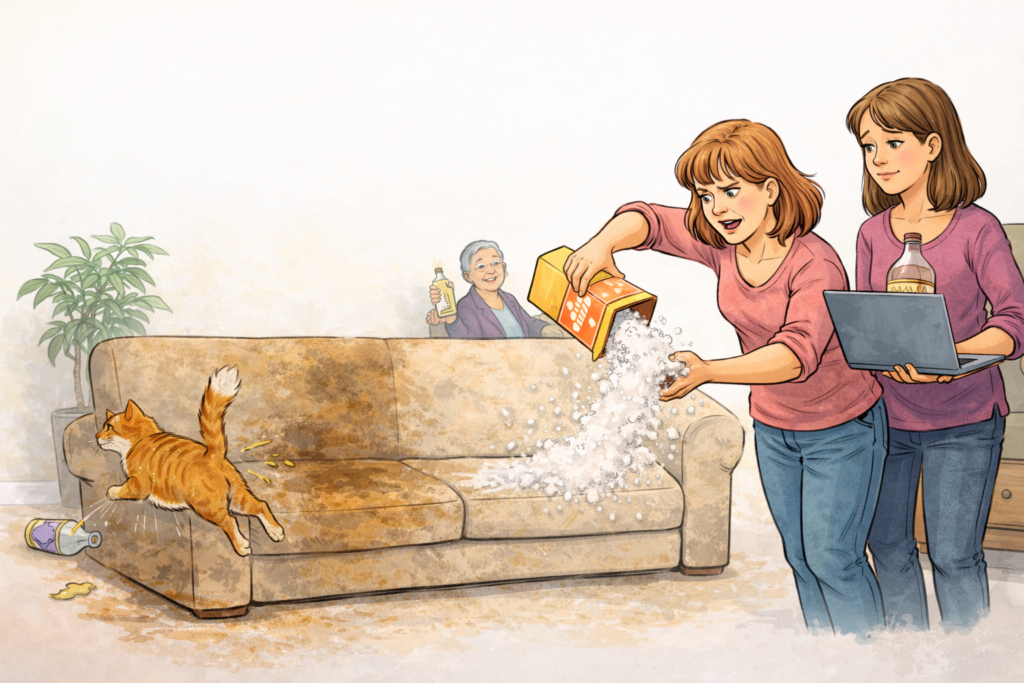 Urine bank soda en azijn doe maar niet
