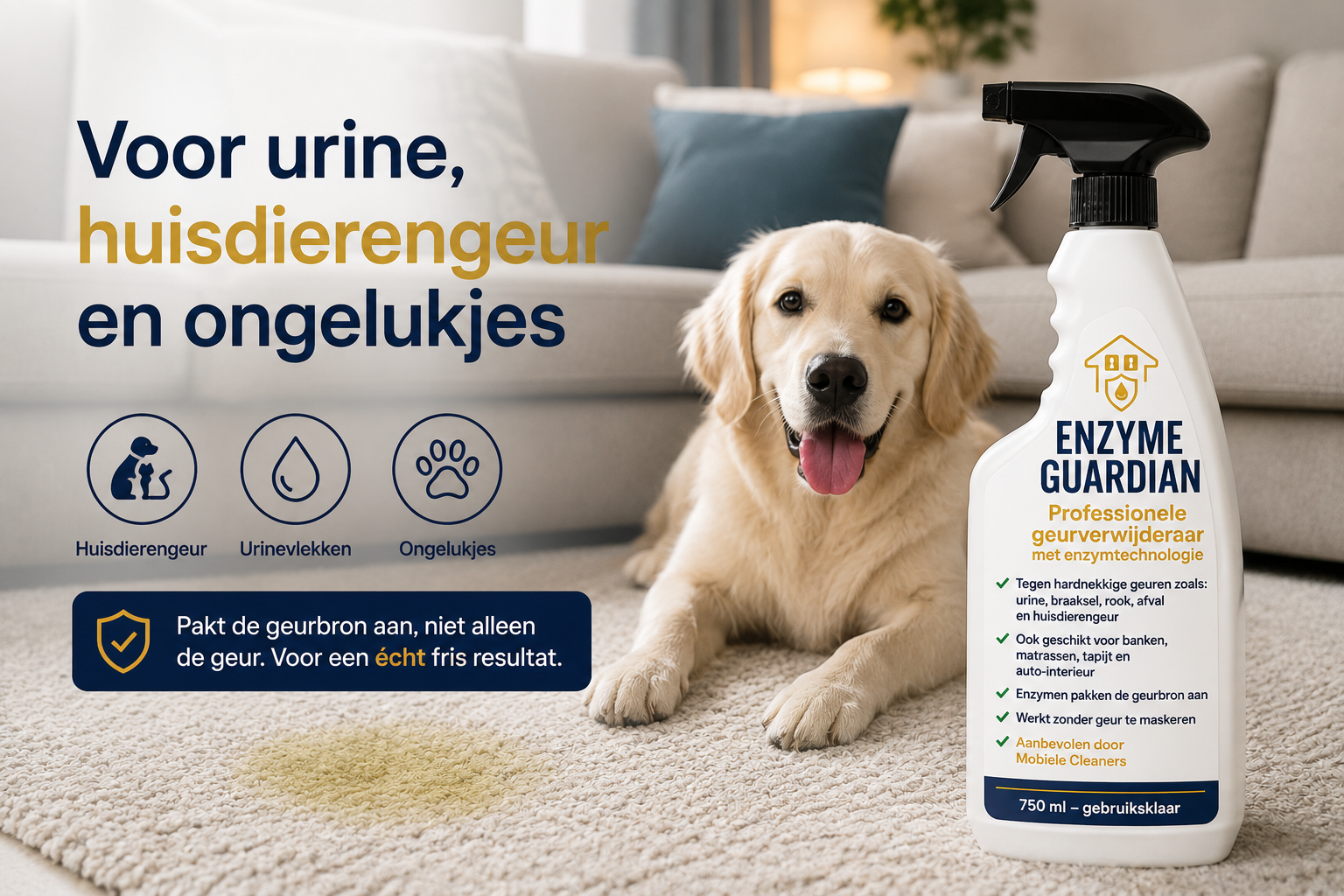 Voor urine, huisdierengeur en ongelukjes