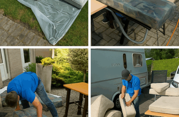 caravan kussens reiniging