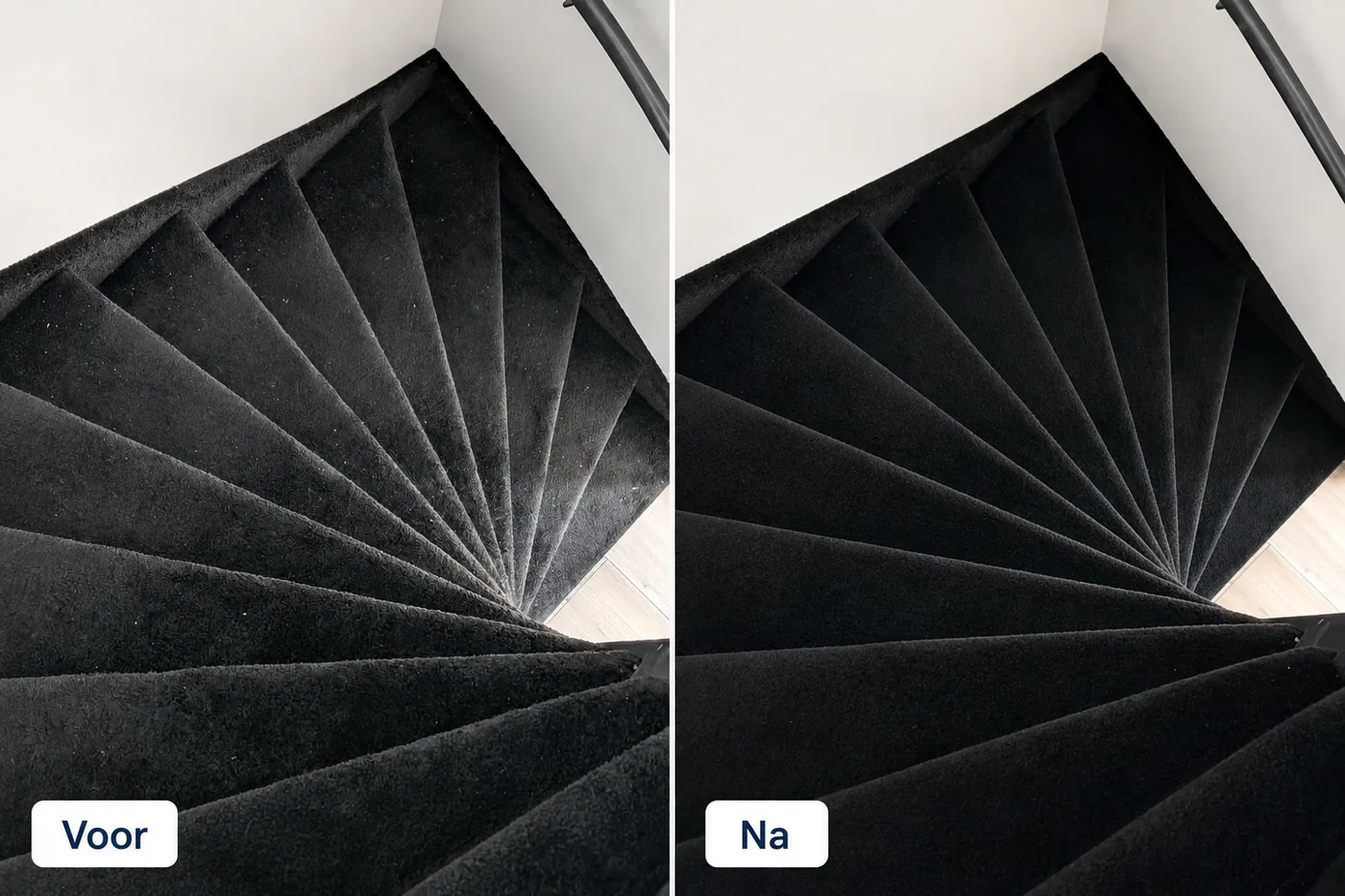 Trapbekleding reinigen voor en na
