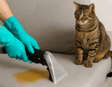 katten urine unit bank verwijderen