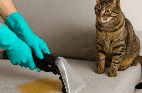 katten urine unit bank verwijderen