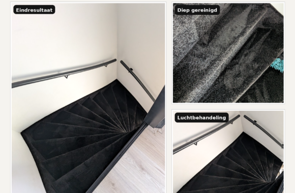 zwarte trap bekleding na reiniging