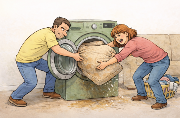 vieze bank in wasmachine mobiele cleaners