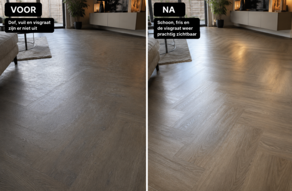 visgraat pvc vloer reinigen